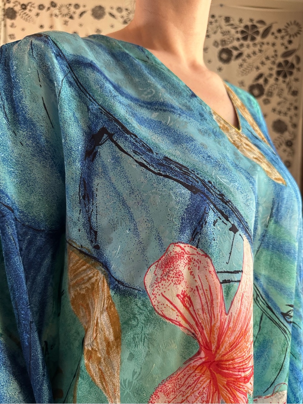 Winlar • Vintage Tropical Floral & Shell Caftan - Picture 14 of 14